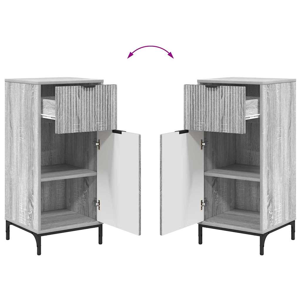 vidaXL Σετ Επίπλων Μπάνιου με ράφι 2 pcs Γκρι sonoma 39.5 x 36 x 88 εκ