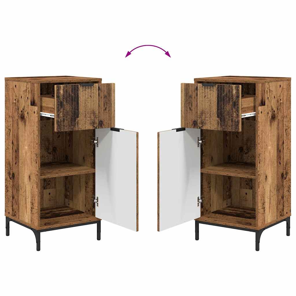 vidaXL Σετ Επίπλων Μπάνιου με ράφι 2 pcs Παλαιό ξύλο 39.5 x 36 x 88 εκ