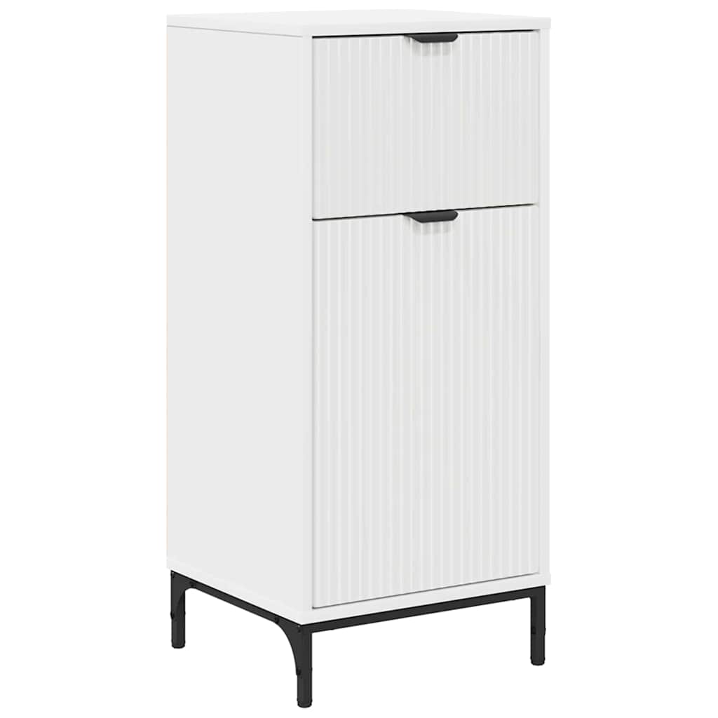 vidaXL Σετ Επίπλων Μπάνιου Λευκό Μηχανικά επεξεργασμένο ξύλο, Μέταλλο