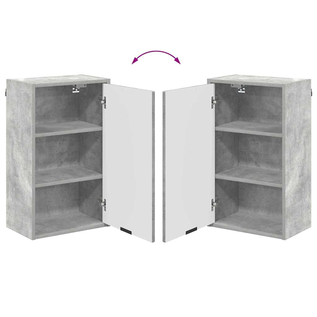 vidaXL Σετ Επίπλων Μπάνιου με συρτάρι Επιτοίχιο Σκυρόδεμα Γκρι