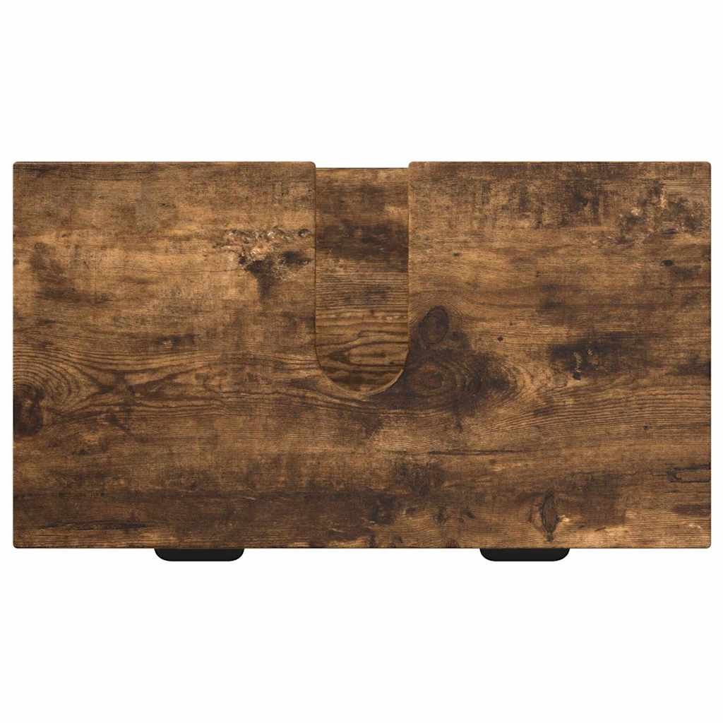 vidaXL Σετ Επίπλων Μπάνιου με συρτάρι Επιτοίχιο με πόρτα Καπνιστό Δρύς