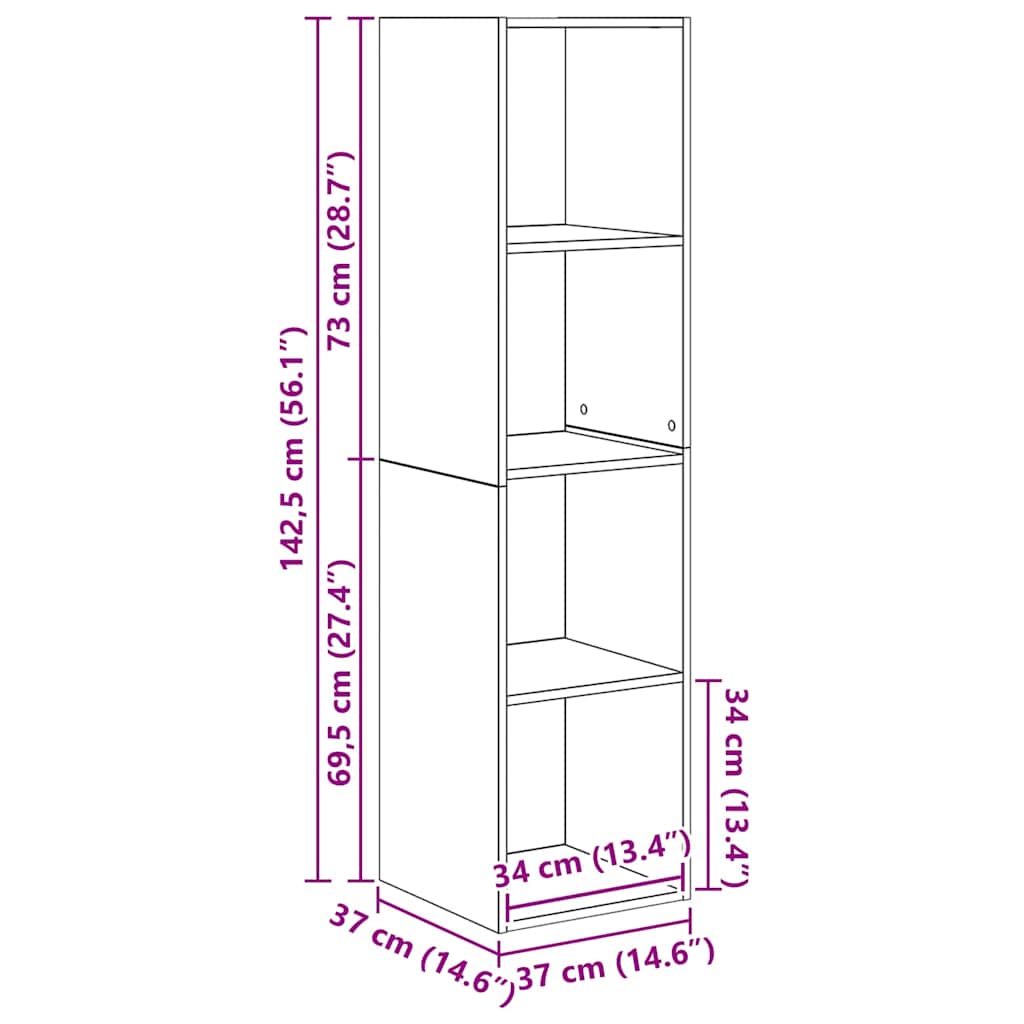 vidaXL Σετ επίπλου τηλεόρασης 3 pcs Μαύρη δρυς 37 x 37 x 142.5 εκ