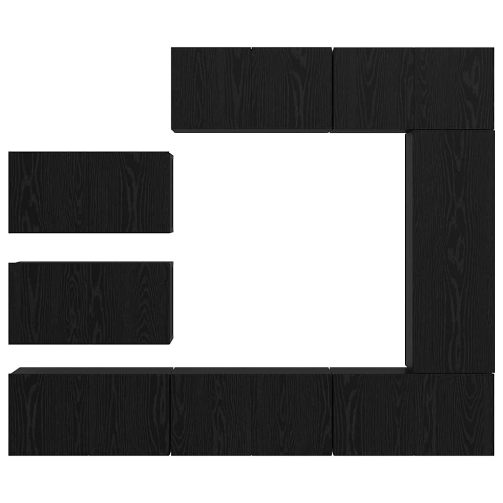 vidaXL Σετ επίπλου τηλεόρασης 8 pcs Μαύρη δρυς 30.5 x 30 x 90 cm