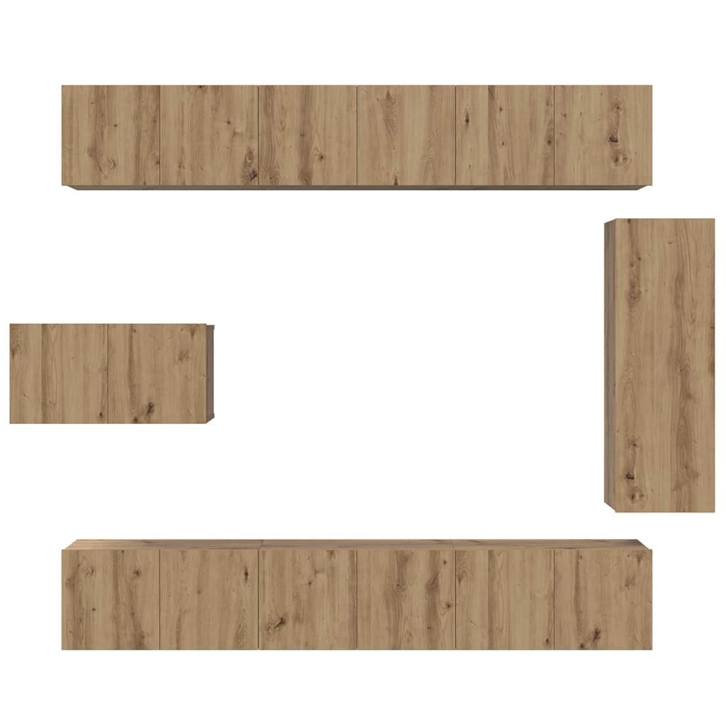 vidaXL Σετ επίπλου τηλεόρασης 8 pcs artisan δρυς 30.5 x 30 x 90 cm