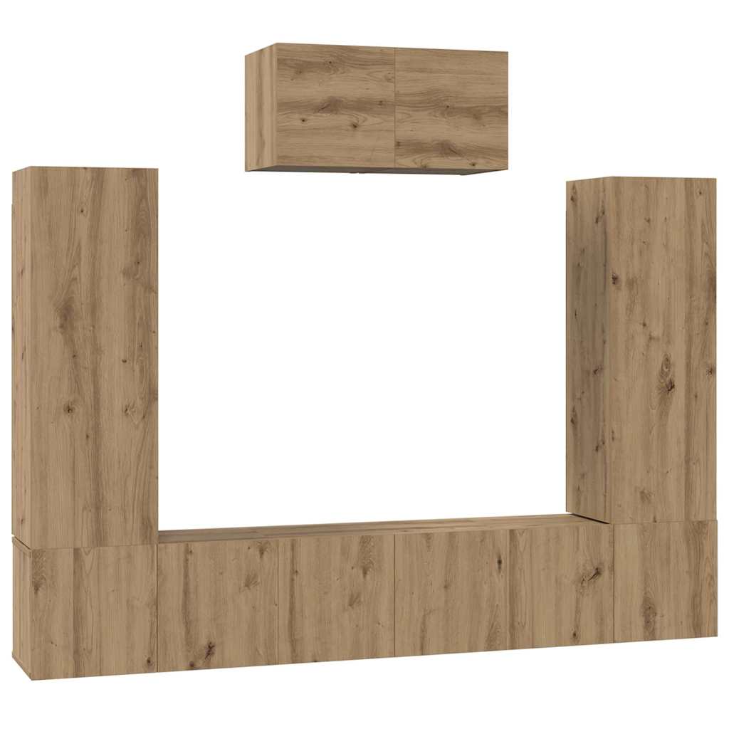 vidaXL Σετ επίπλου τηλεόρασης 7 pcs Artisan Oak Επεξεργασμένο ξύλο