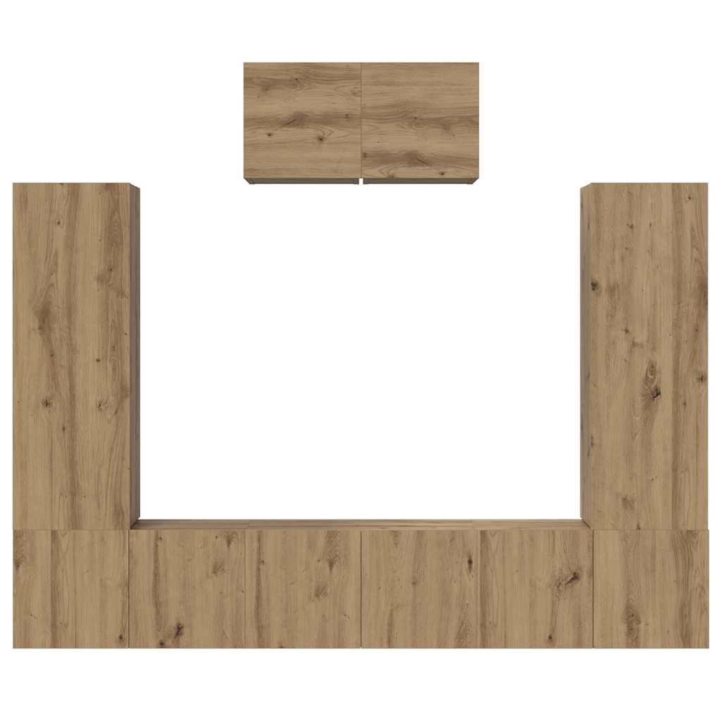 vidaXL Σετ επίπλου τηλεόρασης 7 pcs Artisan Oak Επεξεργασμένο ξύλο