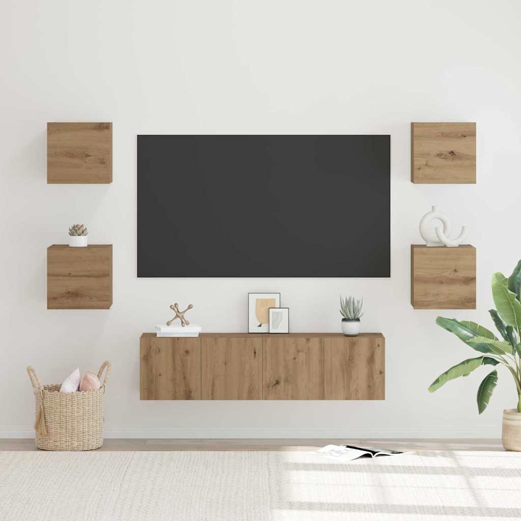 vidaXL Σετ επίπλου τηλεόρασης 6 pcs Artisan Oak Επεξεργασμένο ξύλο