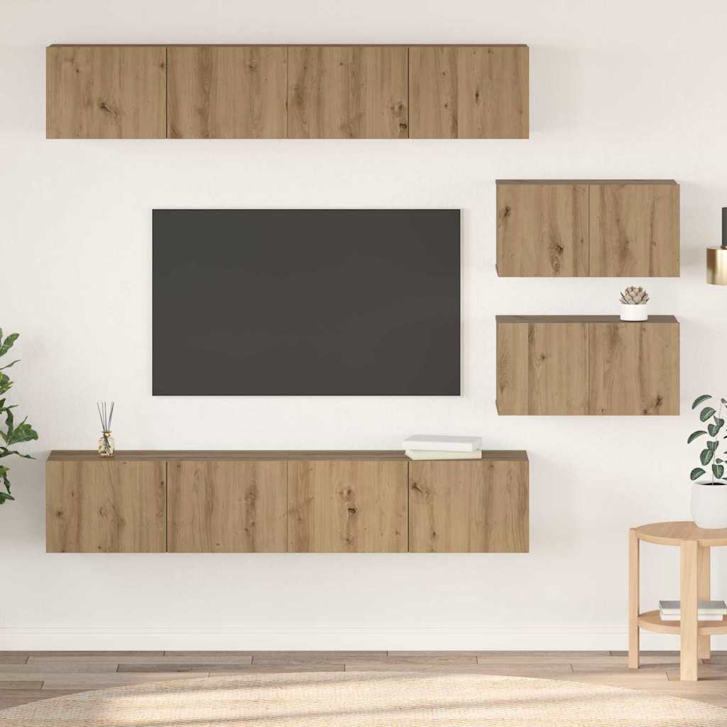 vidaXL Σετ επίπλου τηλεόρασης 6 pcs Artisan Oak Επεξεργασμένο ξύλο