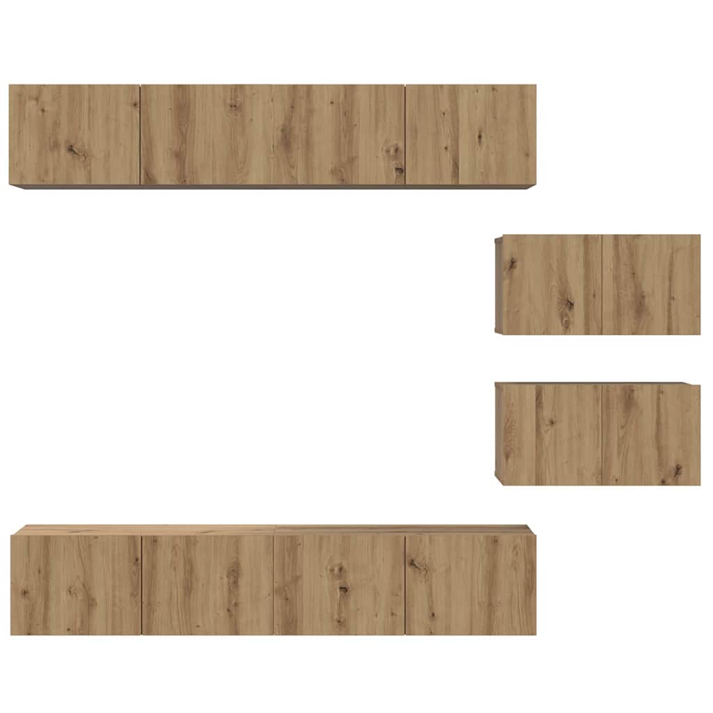 vidaXL Σετ επίπλου τηλεόρασης 6 pcs Artisan Oak Επεξεργασμένο ξύλο