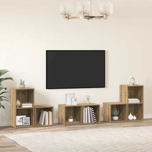 vidaXL ΣΕΤ ΒΑΘΜΟΛΟΓΗΣΗΣ ΤΗΛΕΟΡΑΣΗΣ 6 pcs Artisan Oak 37 x 35 x 72 εκ.