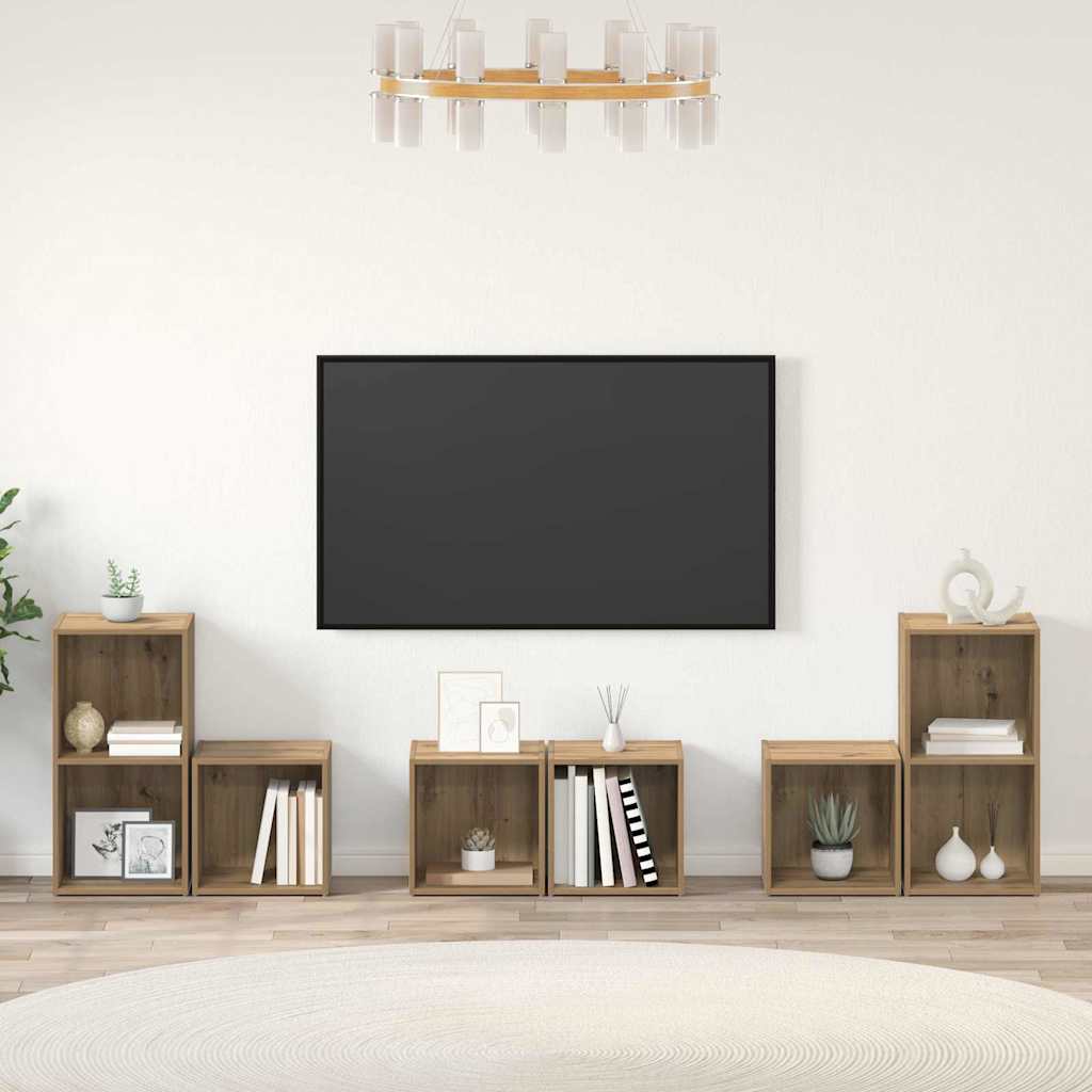 vidaXL Σετ επίπλου τηλεόρασης 6 pcs Artisan Oak Επεξεργασμένο ξύλο