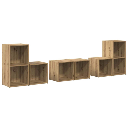 vidaXL ΣΕΤ ΒΑΘΜΟΛΟΓΗΣΗΣ ΤΗΛΕΟΡΑΣΗΣ 6 pcs Artisan Oak 37 x 35 x 72 εκ.
