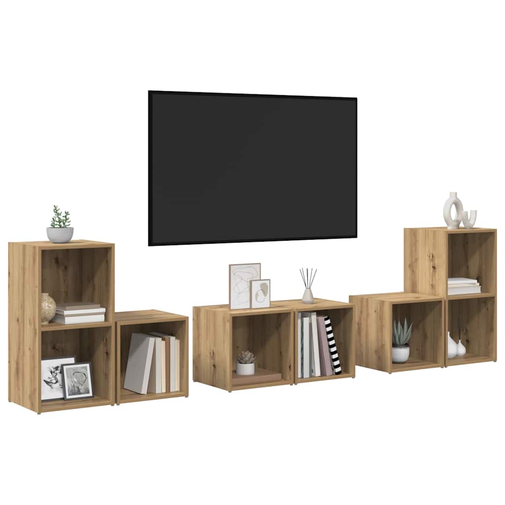 vidaXL ΣΕΤ ΒΑΘΜΟΛΟΓΗΣΗΣ ΤΗΛΕΟΡΑΣΗΣ 6 pcs Artisan Oak 37 x 35 x 72 εκ.