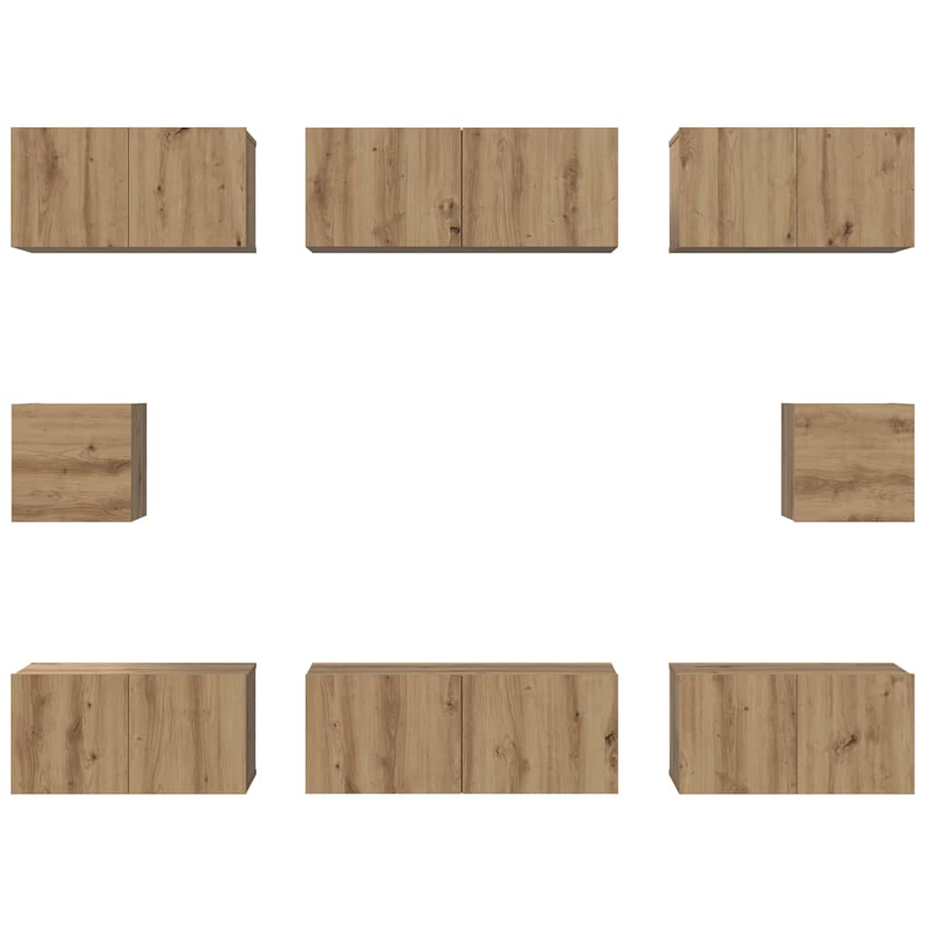 vidaXL Σετ επίπλου τηλεόρασης 8 τμχ. Artisan Oak Επεξεργασμένο Ξύλο