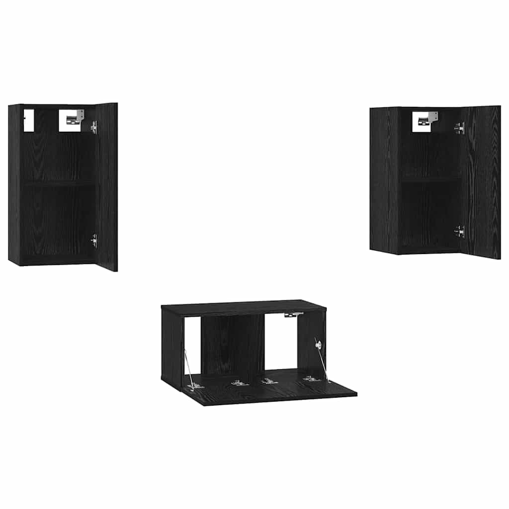 vidaXL Σετ επίπλου τηλεόρασης 3 pcs Μαύρη δρυς 60 x 30 x 30 cm