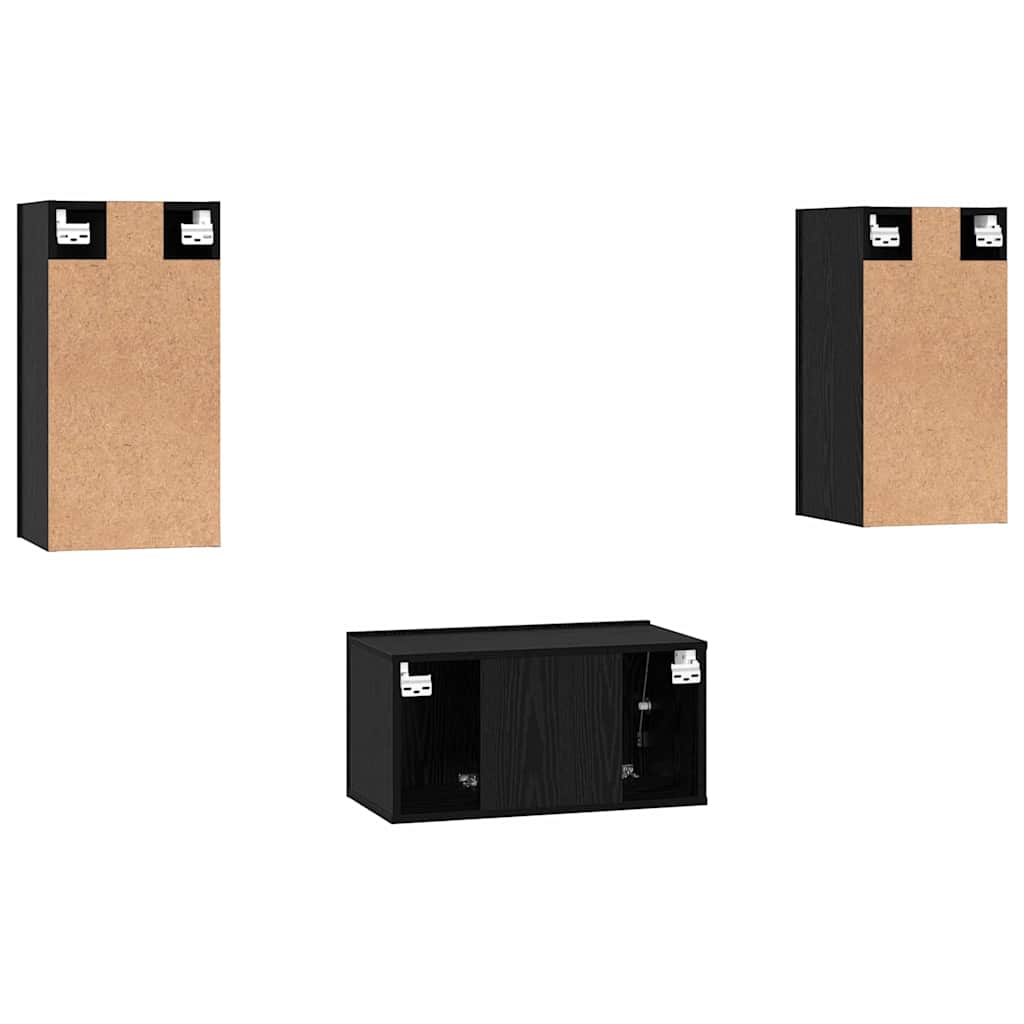 vidaXL Σετ επίπλου τηλεόρασης 3 pcs Μαύρη δρυς 60 x 30 x 30 cm