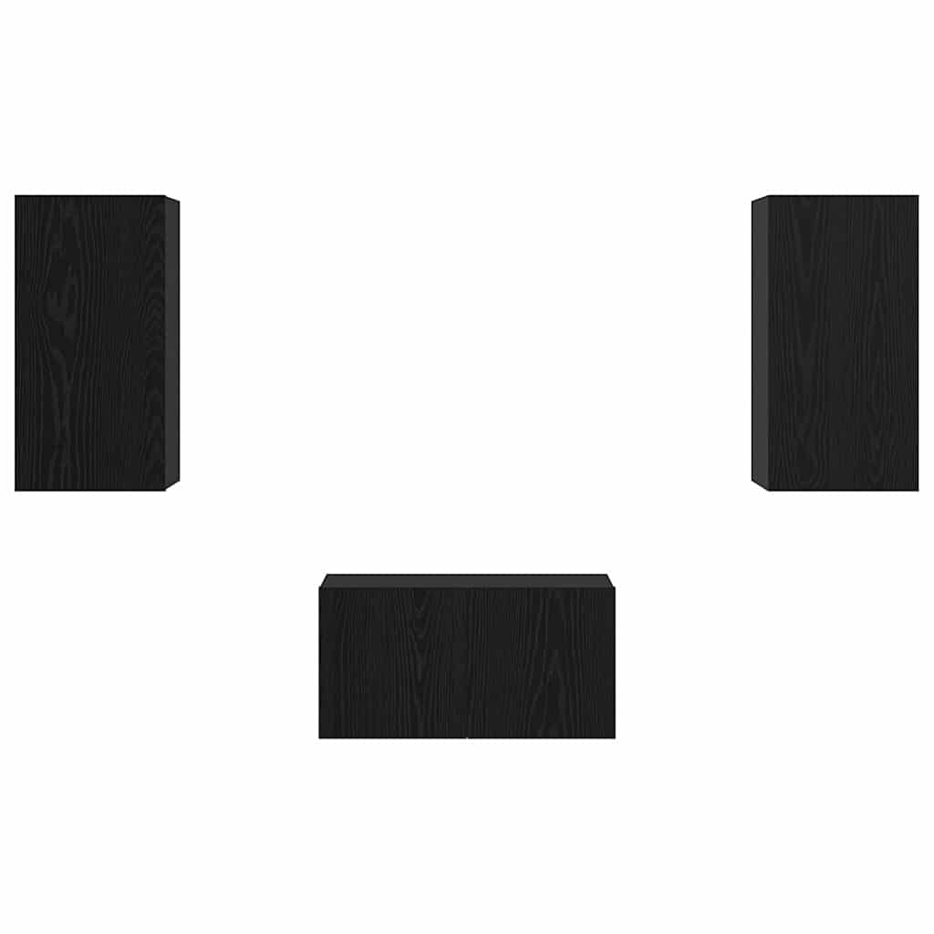vidaXL Σετ επίπλου τηλεόρασης 3 pcs Μαύρη δρυς 60 x 30 x 30 cm