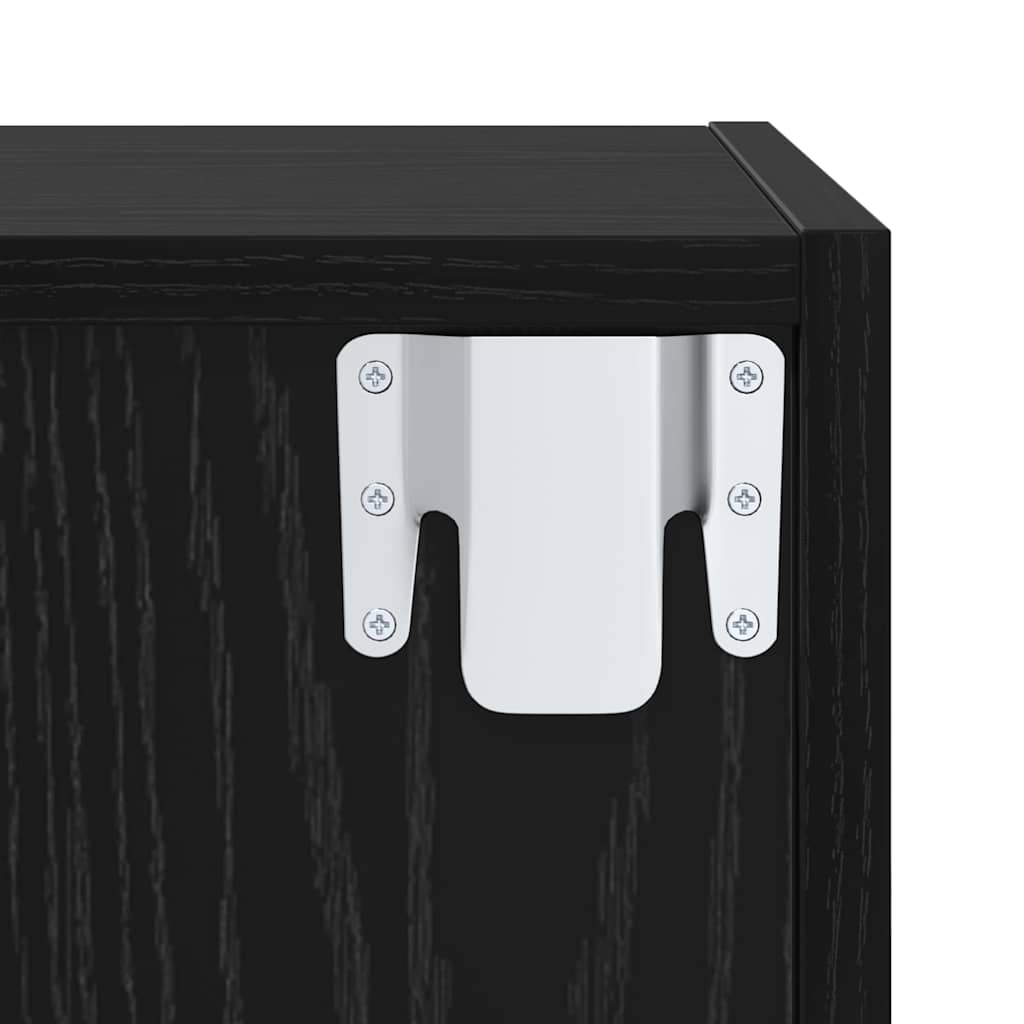 vidaXL 2 pcs Μαύρη δρυς 37 x 37 x 142.5 εκ Επεξεργασμένο ξύλο