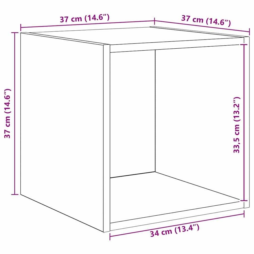 vidaXL 2 pcs artisan δρυς 37 x 37 x 142.5 εκ Επεξεργασμένο ξύλο