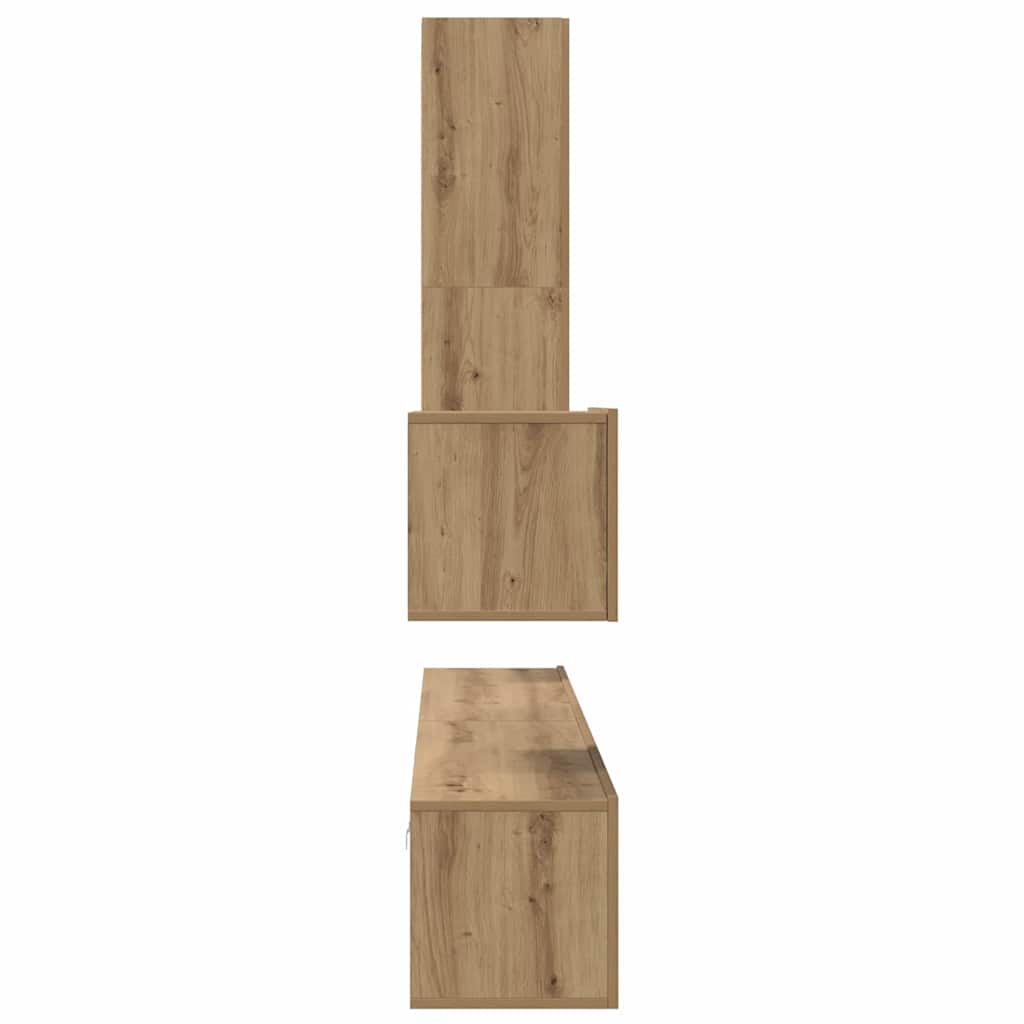 vidaXL Τηλεοπτική Κάβα Τοίχου 4 pcs Artisan Oak Επεξεργασμένο ξύλο