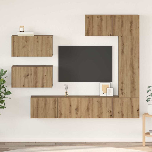 vidaXL Σετ επίπλου τηλεόρασης 6 pcs Artisan Oak Επεξεργασμένο ξύλο