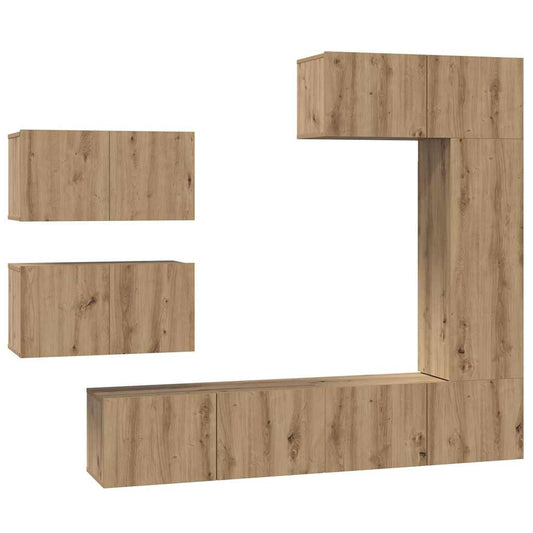 vidaXL Σετ επίπλου τηλεόρασης 6 pcs Artisan Oak Επεξεργασμένο ξύλο