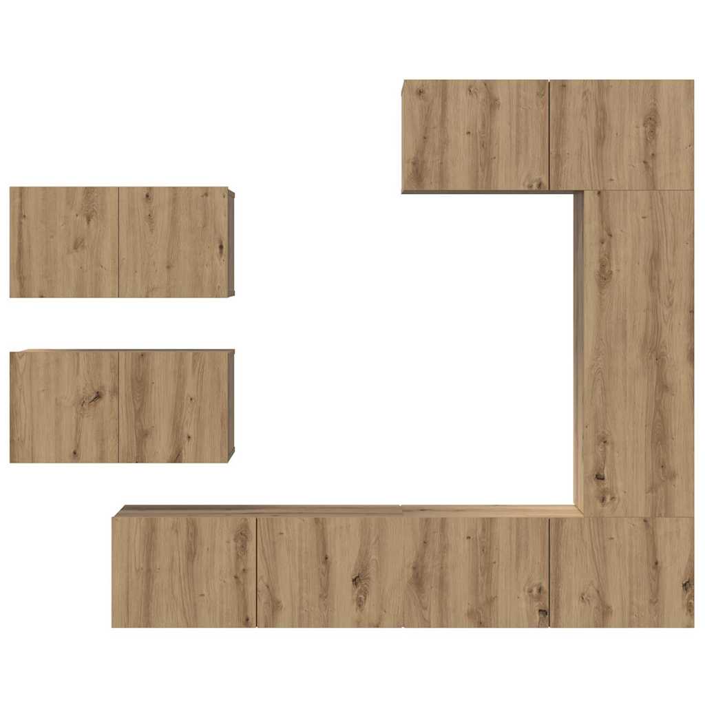 vidaXL Σετ επίπλου τηλεόρασης 6 pcs Artisan Oak Επεξεργασμένο ξύλο