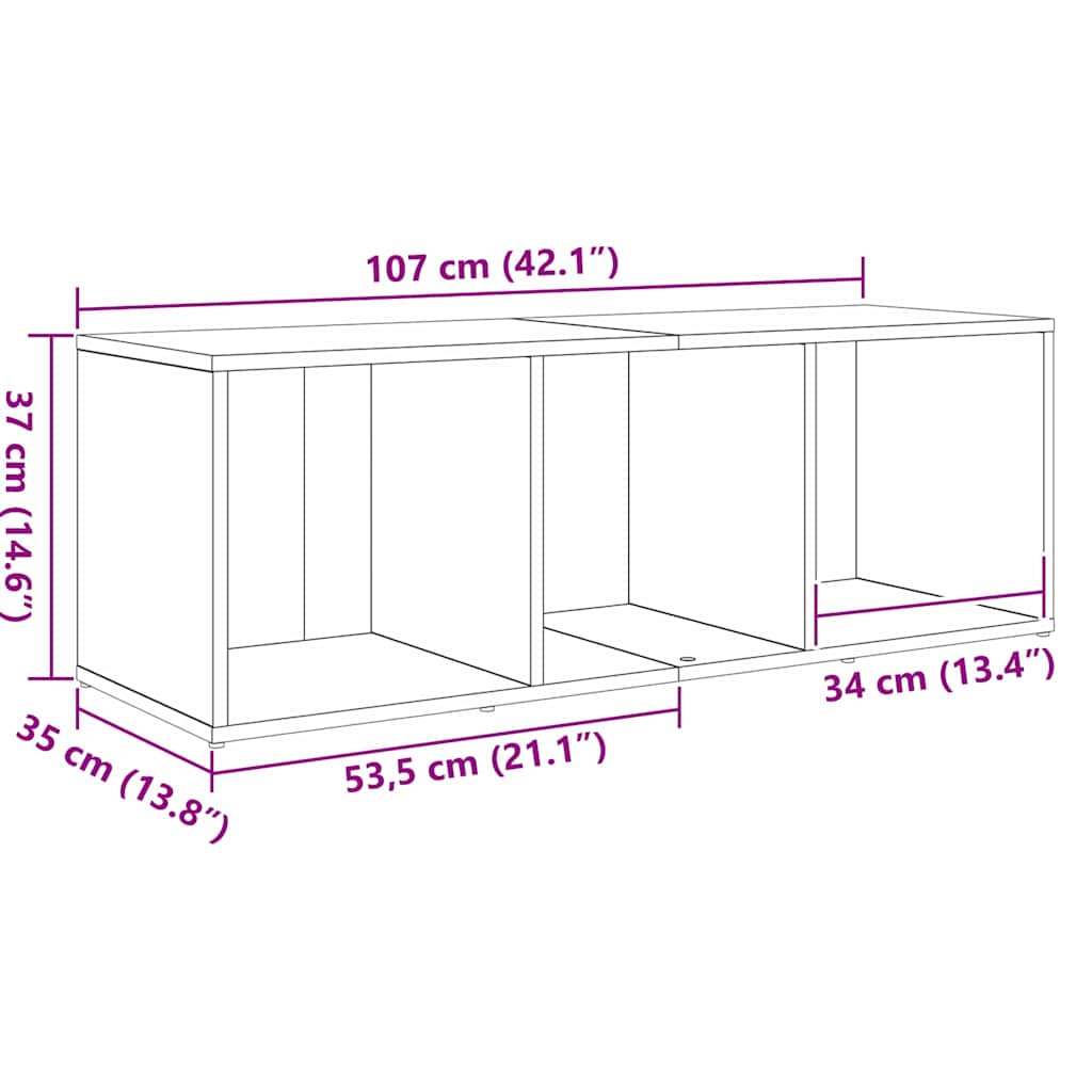 vidaXL Ντουλάπι TV 3 pcs Μαύρο 107 x 35 x 37 cm Επεξεργασμένο ξύλο