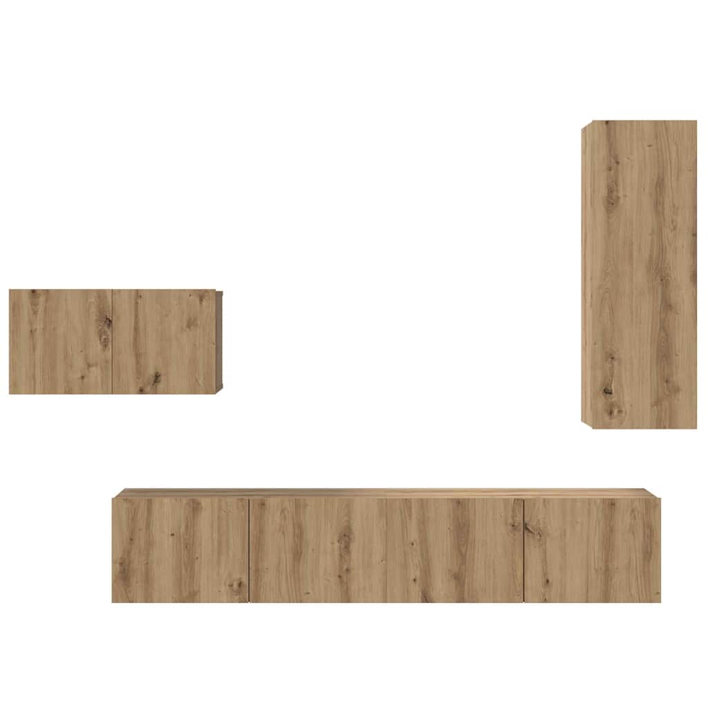 vidaXL Σετ επίπλου τηλεόρασης 4 pcs Artisan Oak Επεξεργασμένο ξύλο