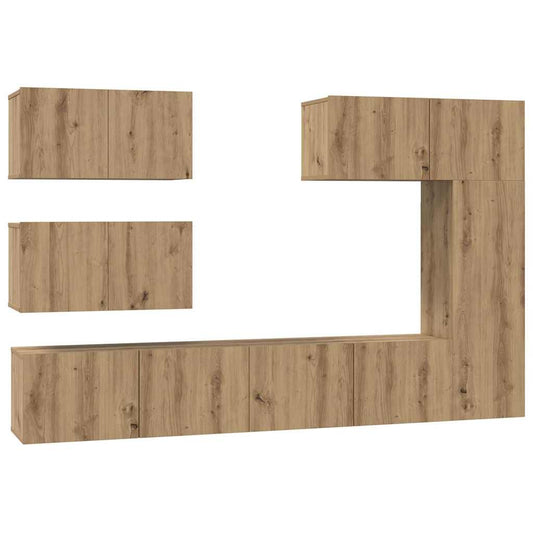vidaXL Σετ επίπλου τηλεόρασης 6 pcs Artisan Oak Επεξεργασμένο ξύλο