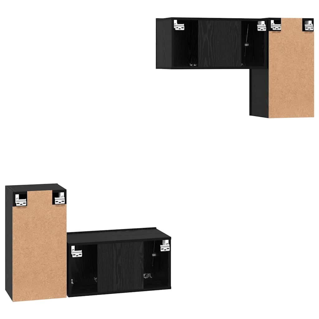 vidaXL Σετ επίπλου τηλεόρασης 4 pcs Μαύρη δρυς 60 x 30 x 30 cm