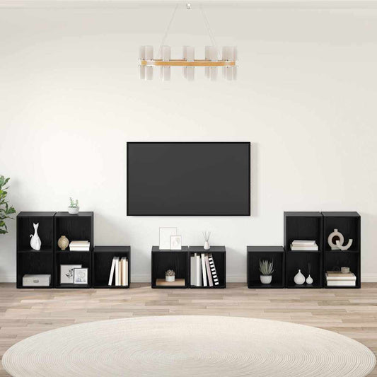 vidaXL ΣΕΤ ΒΑΘΜΟΛΟΓΗΣΗΣ ΤΗΛΕΟΡΑΣΗΣ 8 pcs Μαύρη Οξυά Επεξεργασμένο ξύλο