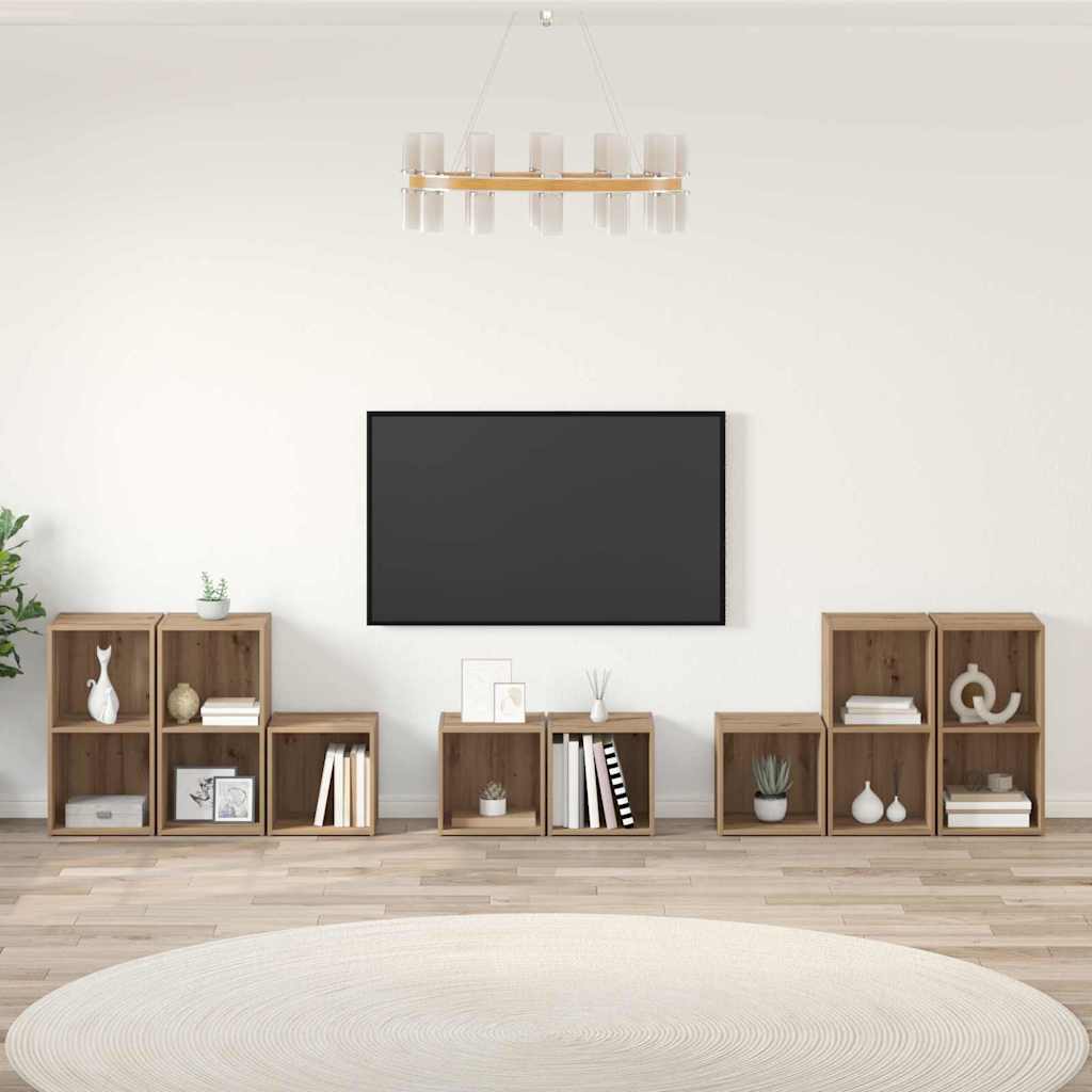 vidaXL ΣΕΤ ΒΑΘΜΟΛΟΓΗΣΗΣ ΤΗΛΕΟΡΑΣΗΣ 8 pcs Artisan Oak 37 x 35 x 72 εκ.