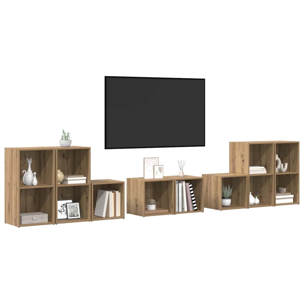 vidaXL ΣΕΤ ΒΑΘΜΟΛΟΓΗΣΗΣ ΤΗΛΕΟΡΑΣΗΣ 8 pcs Artisan Oak 37 x 35 x 72 εκ.