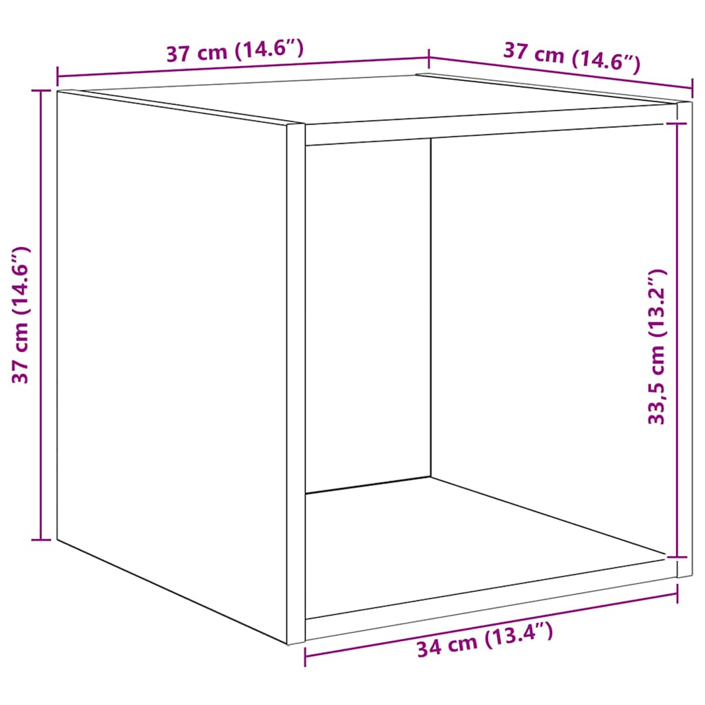 vidaXL Σετ επίπλου τηλεόρασης 4 pcs Μαύρη δρυς 37 x 37 x 72 εκ