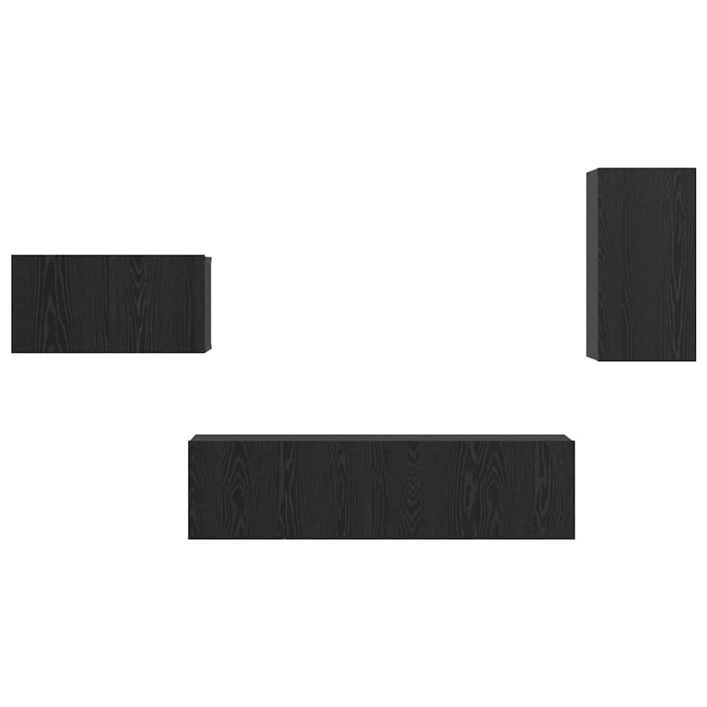 vidaXL Σετ επίπλου τηλεόρασης 4 pcs Μαύρη δρυς 30.5 x 30 x 60 εκ.