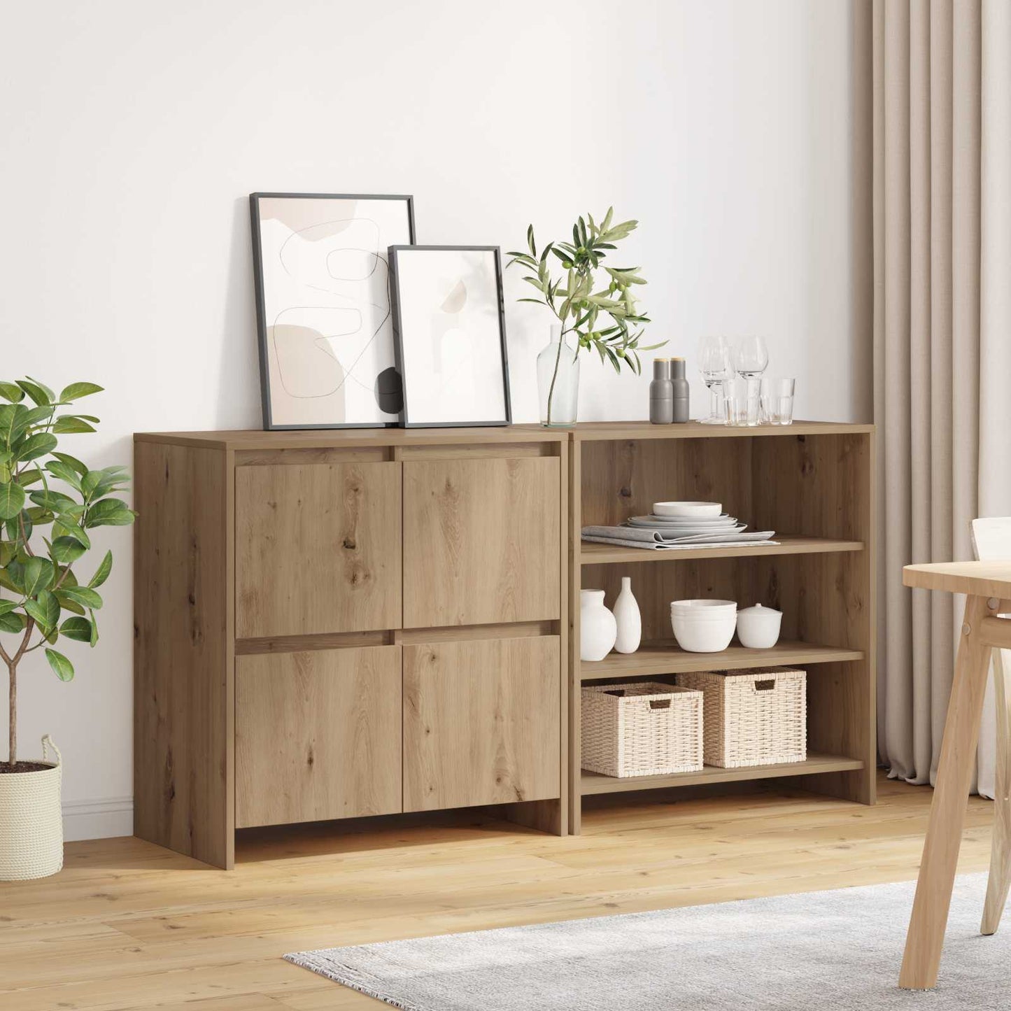 vidaXL Πλαϊνό γραφείο 2 pcs Artisan Oak 70 x 41 x 75 εκ.