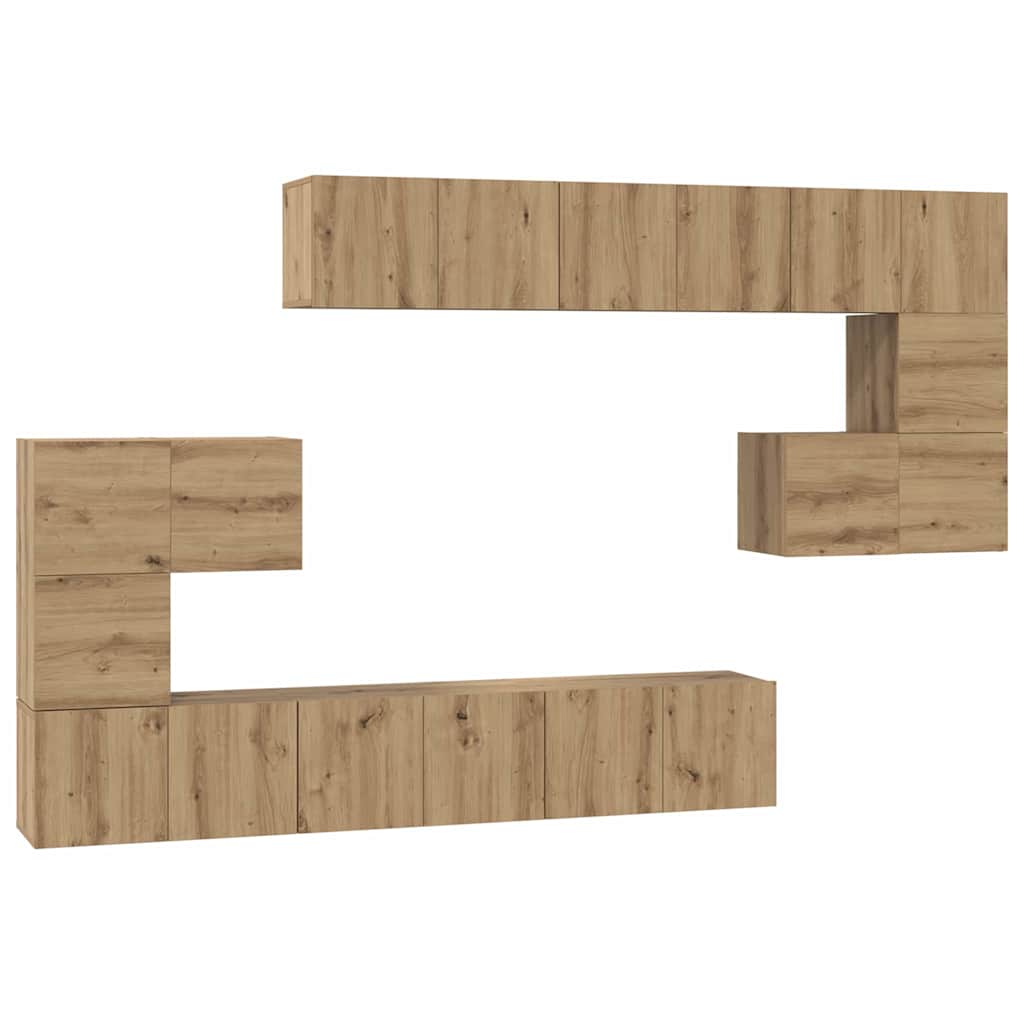 vidaXL Σετ επίπλου τηλεόρασης 10 τμχ. Artisan Oak Επεξεργασμένο Ξύλο