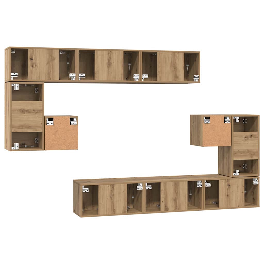 vidaXL Σετ επίπλου τηλεόρασης 10 τμχ. Artisan Oak Επεξεργασμένο Ξύλο