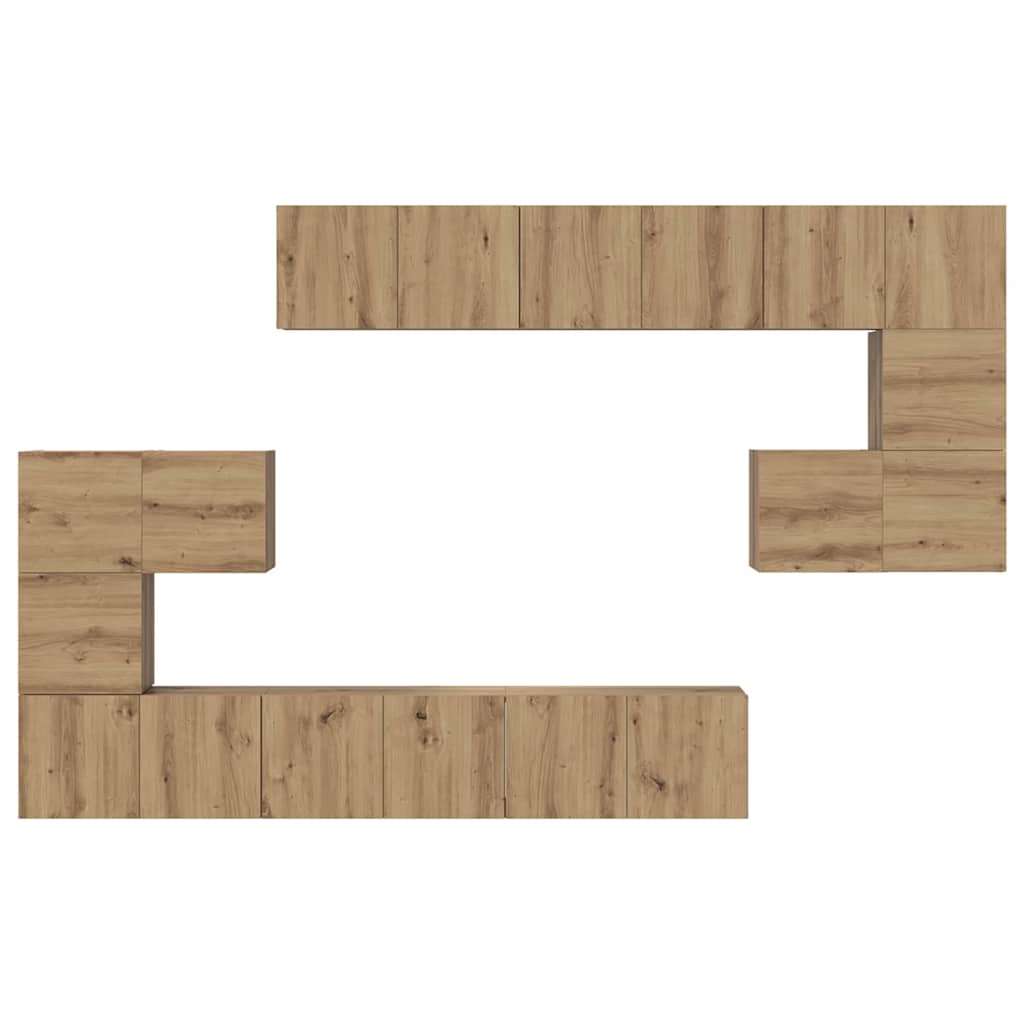 vidaXL Σετ επίπλου τηλεόρασης 10 τμχ. Artisan Oak Επεξεργασμένο Ξύλο