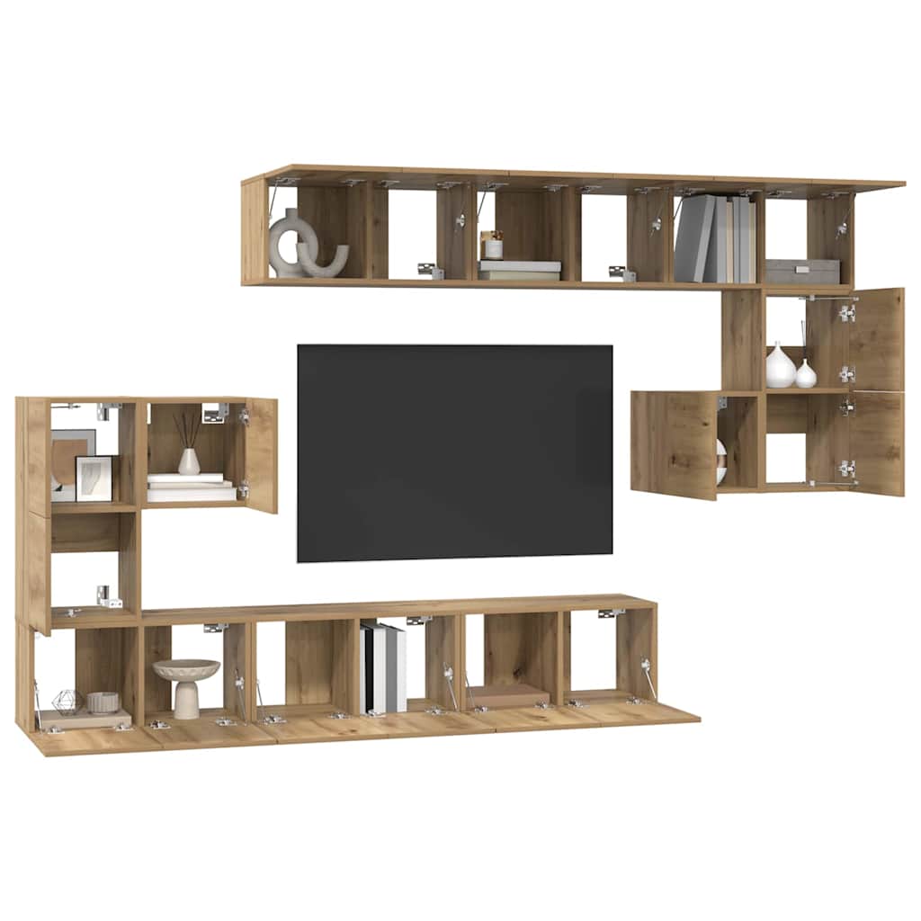 vidaXL Σετ επίπλου τηλεόρασης 10 τμχ. Artisan Oak Επεξεργασμένο Ξύλο