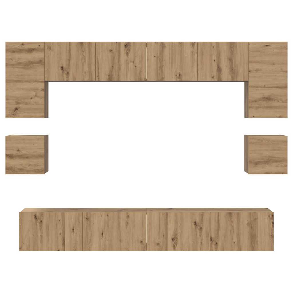 vidaXL Σετ επίπλου τηλεόρασης 8 pcs Artisan Oak Επεξεργασμένο ξύλο