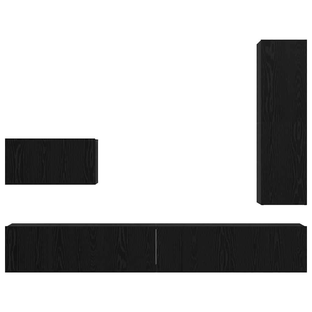 vidaXL Σετ επίπλου τηλεόρασης 4 pcs Μαύρη δρυς 200 x 30 x 30 cm