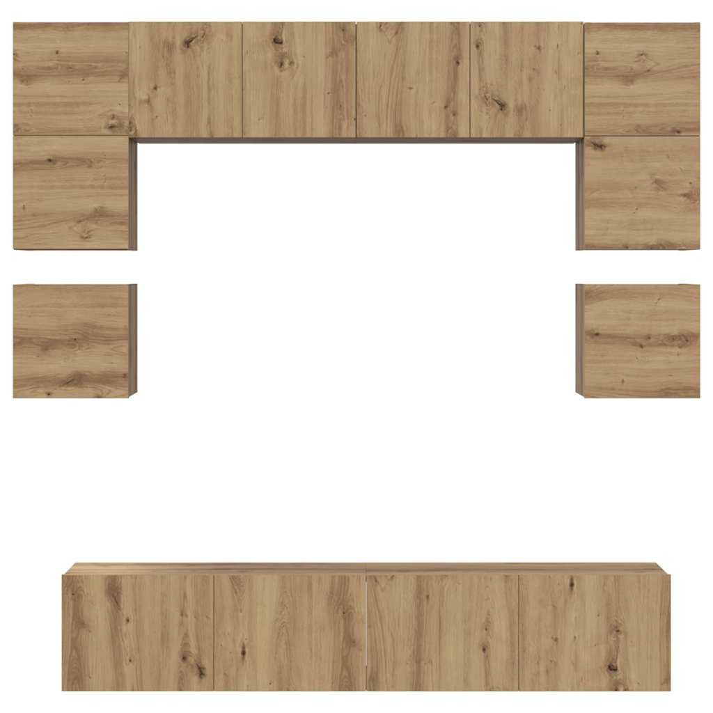 vidaXL Σετ επίπλου τηλεόρασης 8 τμχ. Artisan Oak Επεξεργασμένο Ξύλο
