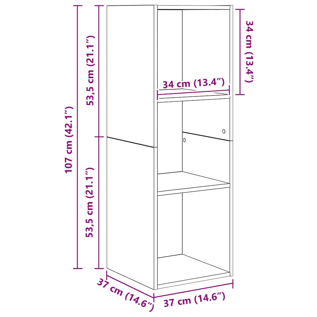 vidaXL Σετ Τηλεοπτικού Κάδου 3 pcs Μαύρη δρυς 37 x 37 x 142.5 εκ