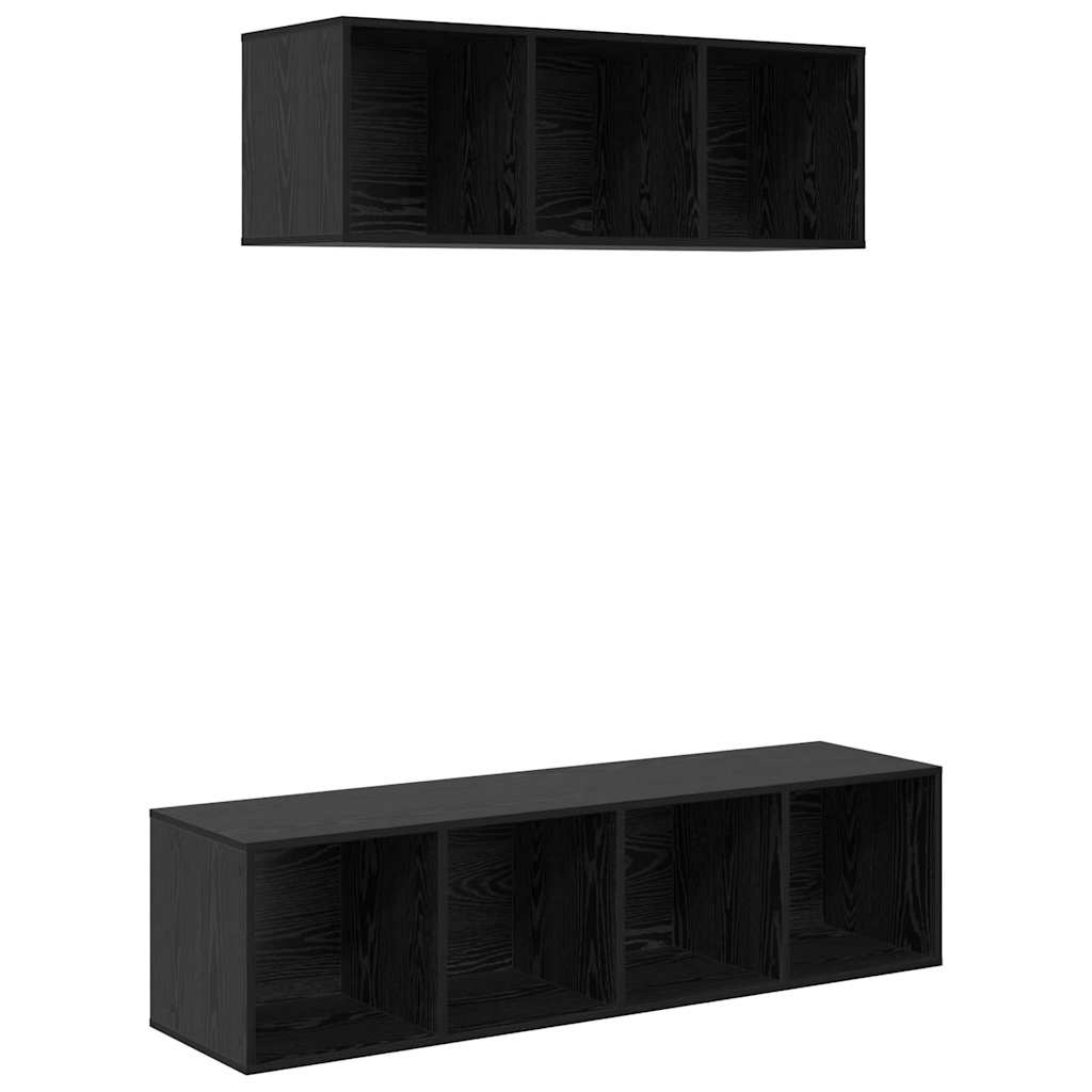 vidaXL Σετ Τηλεοπτικού Κάδου 2 pcs Μαύρη δρυς 37 x 37 x 142.5 εκ