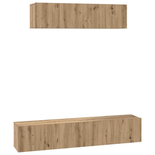 vidaXL Σετ επίπλου τηλεόρασης 4 pcs Artisan Oak Επεξεργασμένο ξύλο
