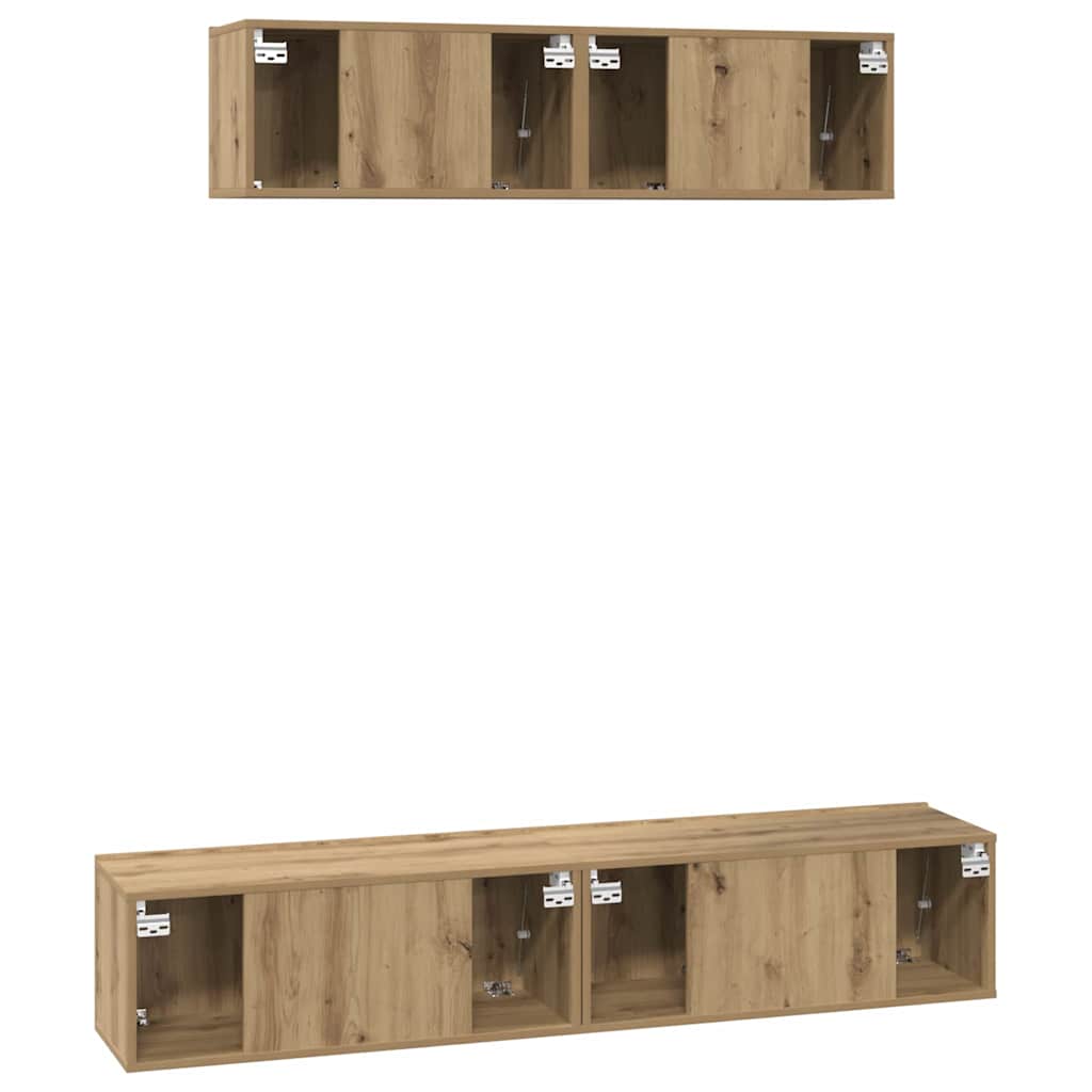 vidaXL Σετ επίπλου τηλεόρασης 4 pcs Artisan Oak Επεξεργασμένο ξύλο