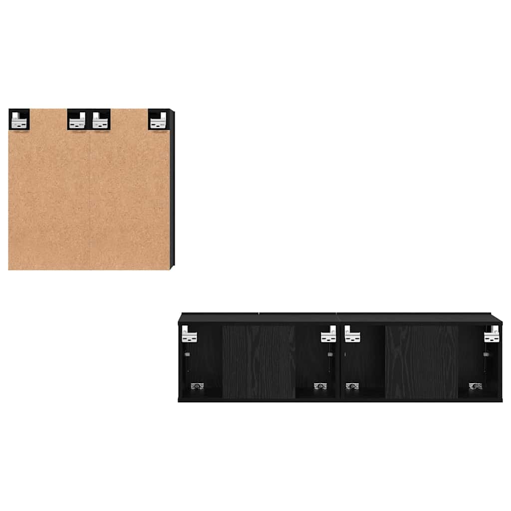 vidaXL Σετ επίπλου τηλεόρασης 4 pcs Μαύρη δρυς 120 x 30 x 30 εκ