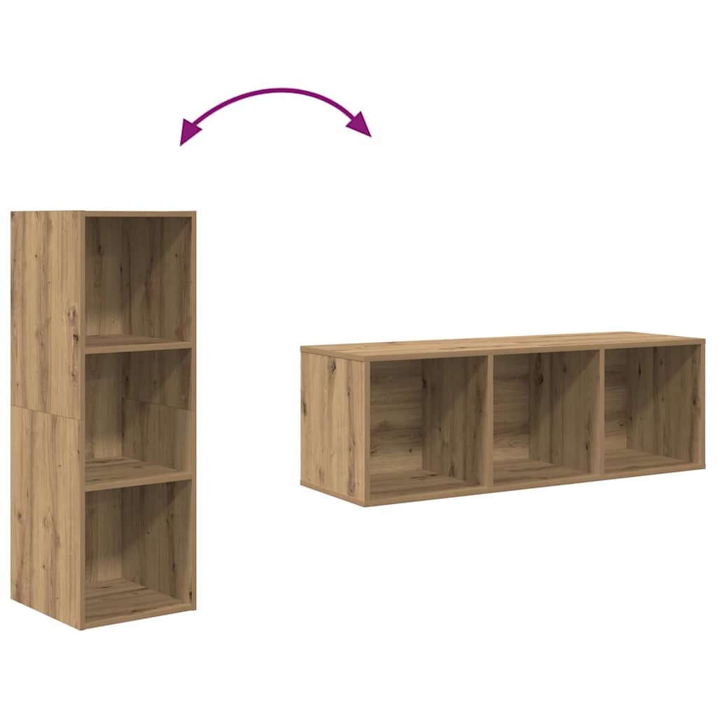 vidaXL Σετ επίπλου τηλεόρασης 3 pcs Artisan Oak Επεξεργασμένο ξύλο